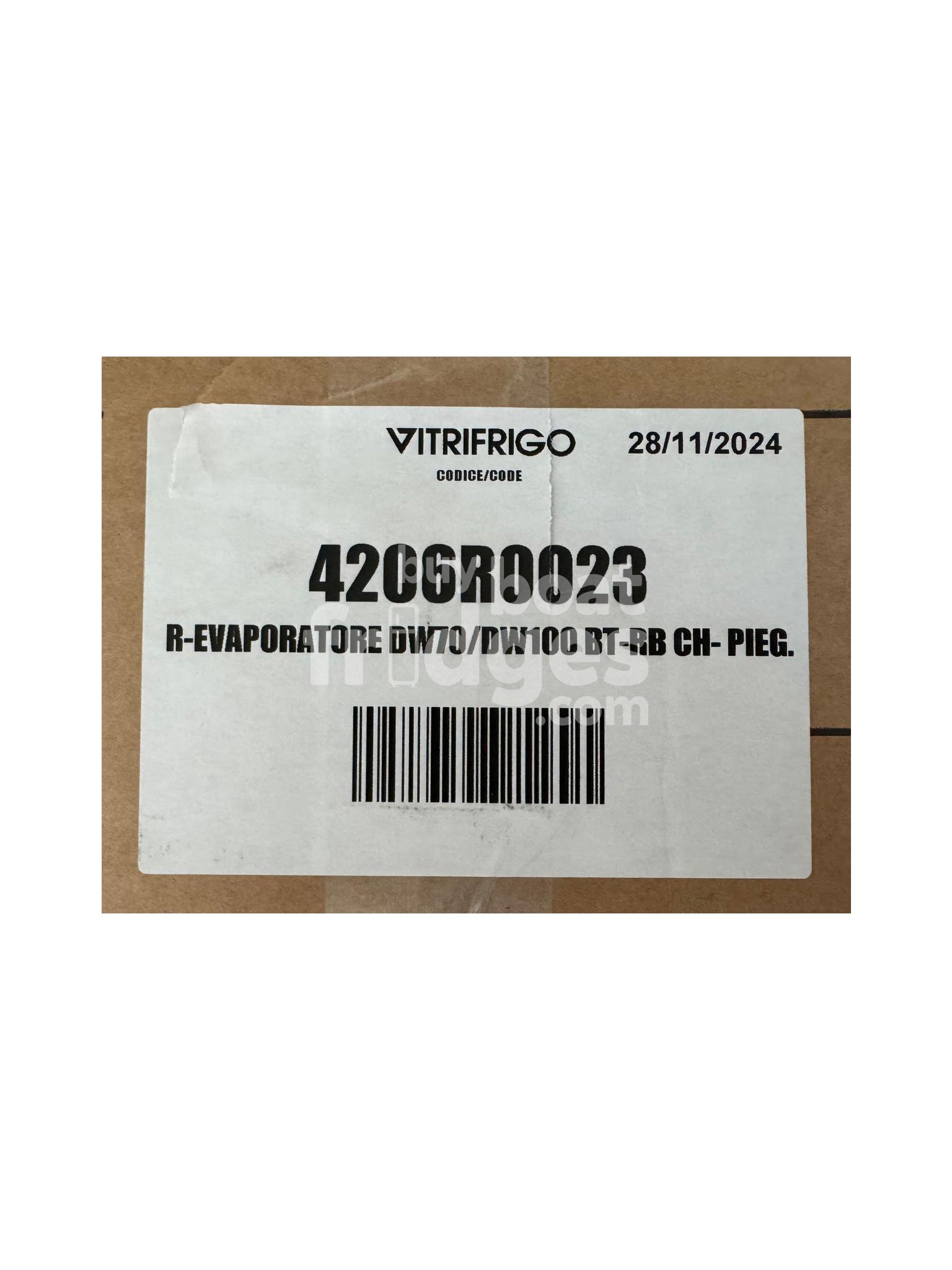 4206R0023 - Vitrifrigo Evaporator Plate, DW70BT/ DW100BT DW100RXN - DW70RXN (replace R1030061.2)