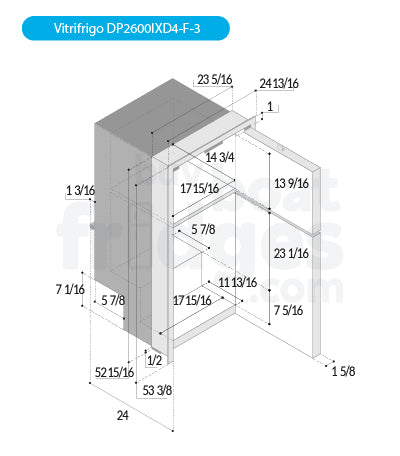 DP2600IXD4-F-3 - Vitrifrigo Front-Loading Stainless Steel Bottom Refrigerator / Top Freezer (Internal Cooling Unit) OCX2 Model