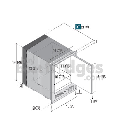 IMXTIXN1X-INT - Vitrifrigo Ice Maker - XT Hydro, Adjustable Flange OCX2 Model