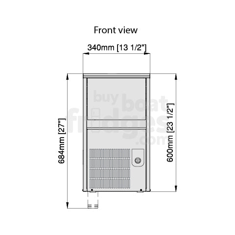 IM28 BRIGHT 115v - Vitrifrigo Ice Maker - SmartTouch (BlueTooth / WiFi) Clear Ice 61 lbs / 24h