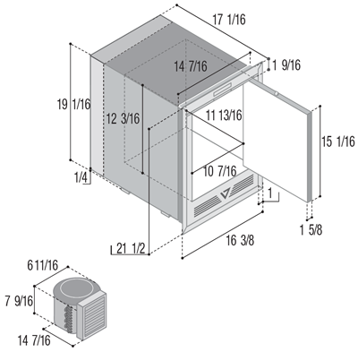 CFRRXD4DX - Vitrifrigo Fridge-Freezer 0.84 Cu ft  CFR XR OCX2 Model
